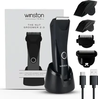 Winston Nut Groomer 2.0 Ultimate Body IPx7 waterproof design Fully Waterproof Body Groomer 120 min Runtime 5 Length Settings  (Black)
