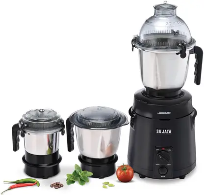 SUJATA (DX)THREE JAR 900 W Mixer Grinder  (DYNAMIX | 3 Jars | Black)