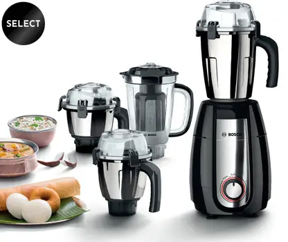 BOSCH TrueMixx Pro 1000 W Mixer Grinder  (MGM8842MIN | 4 Jars | Black, Steel)